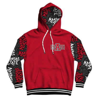 Arkansas State University Wildstyle Red Pullover Hoodie