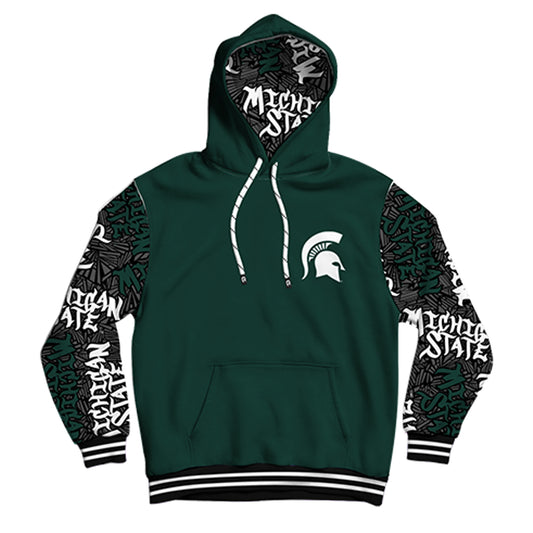 Michigan State University Wildstyle Green Pullover Hoodie