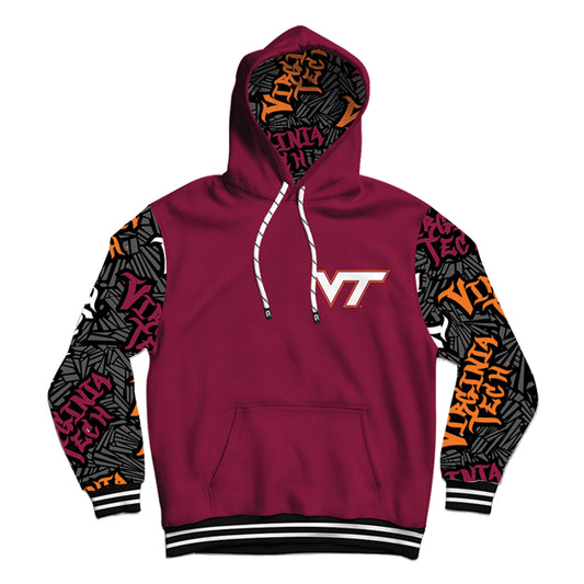 Virginia Tech University Wildstyle Maroon Pullover Hoodie