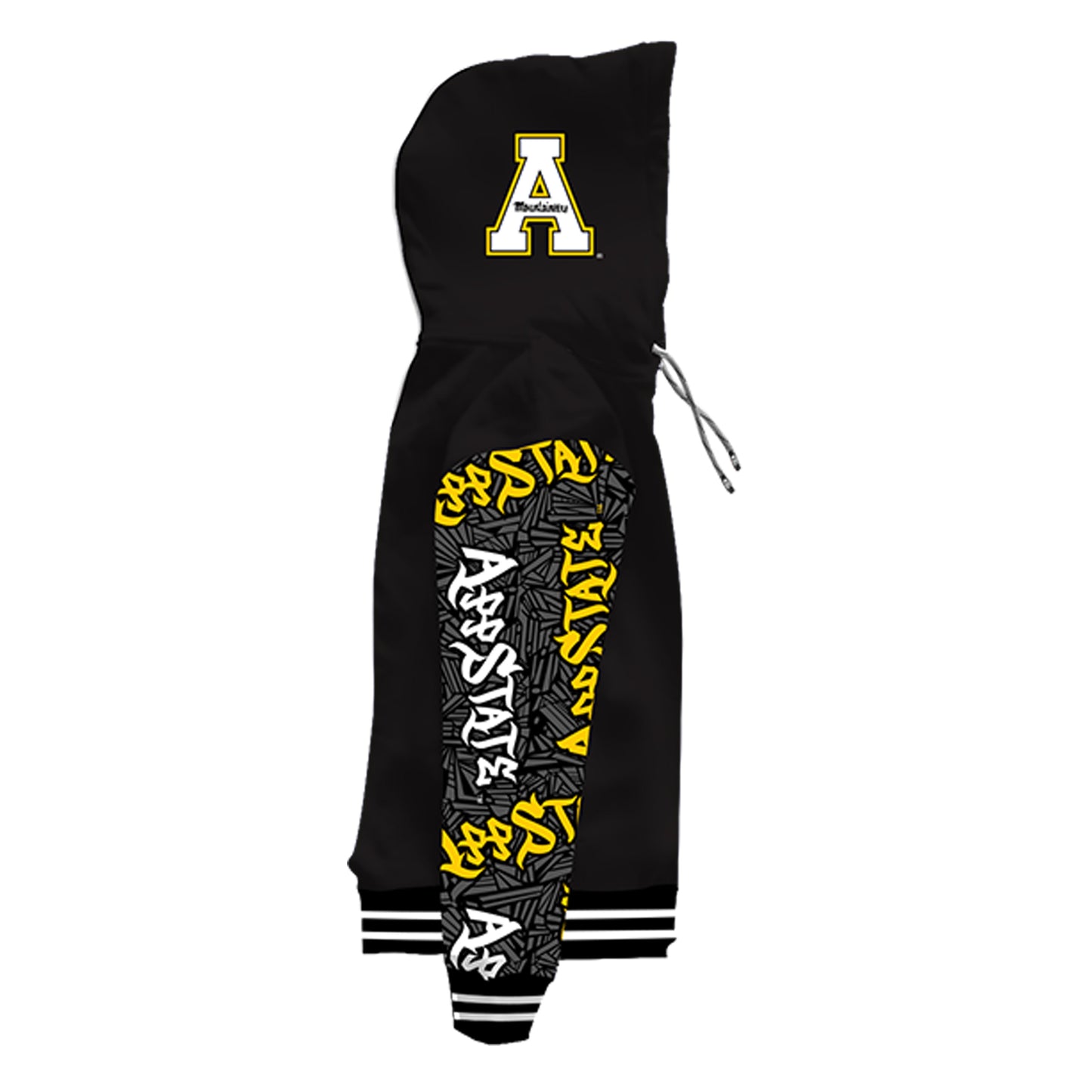 Appalachian State University Wildstyle Black Pullover Hoodie