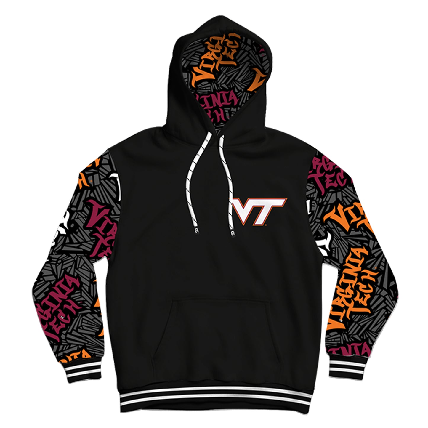 Virginia Tech University Wildstyle Black Pullover Hoodie