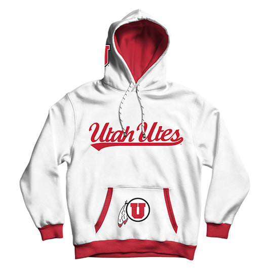 University of Utah Rally White Pullover Hoodie