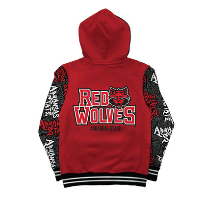 Arkansas State University Wildstyle Red Pullover Hoodie