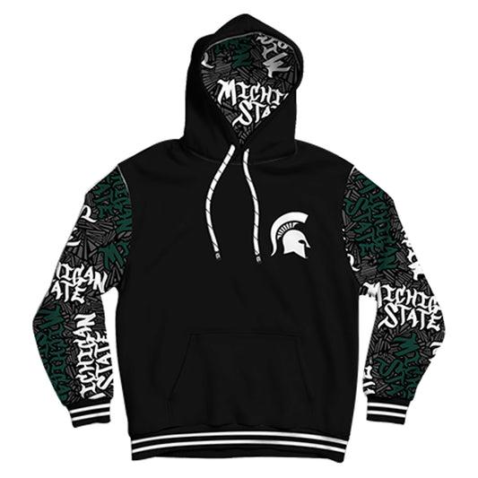 Michigan State University Wildstyle Black Pullover Hoodie