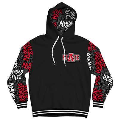 Arkansas State University Wildstyle Black Pullover Hoodie