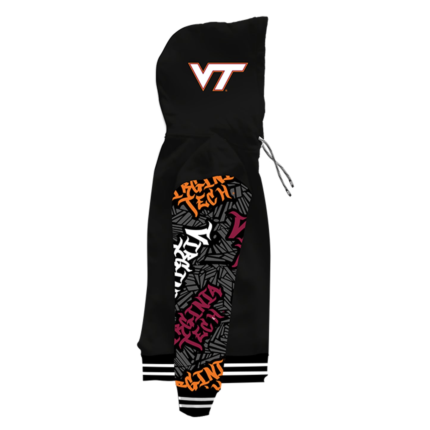 Virginia Tech University Wildstyle Black Pullover Hoodie