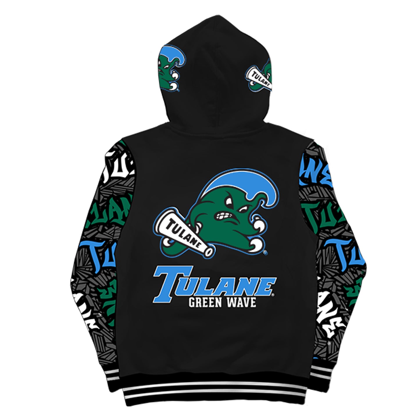 Tulane University Wildstyle Black Pullover Hoodie